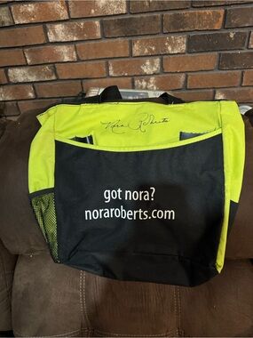 Nora Roberts Autographed Black & Lime Green Promotional Tote